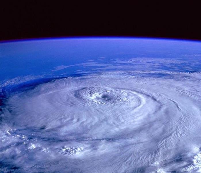 Hurricane forming over the ocean